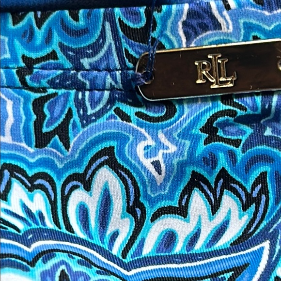 Ralph Lauren Blue One Piece Swimsuit with Ruched Detail size 12 good condition - Picture 3 of 10